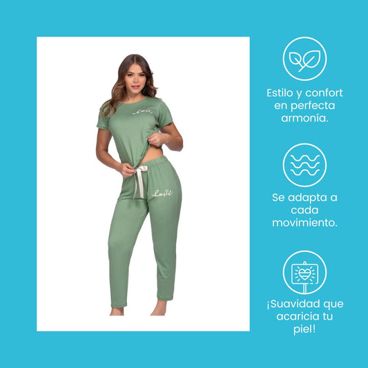 Pijama Pantalón "Piel de Durazno" Stretch